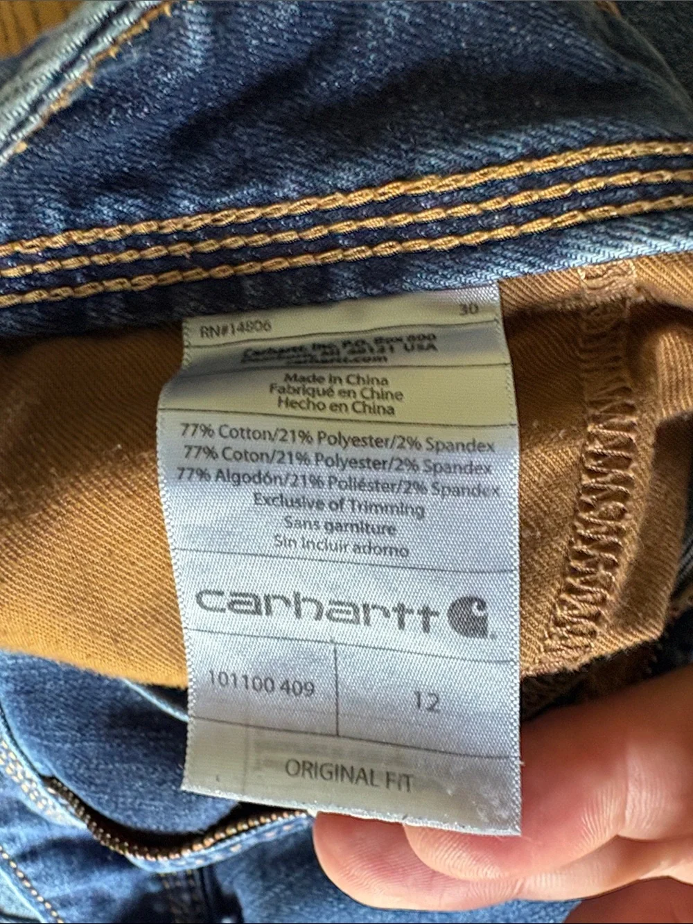 Carhartt Original Fit Dark Blue Denim Shorts